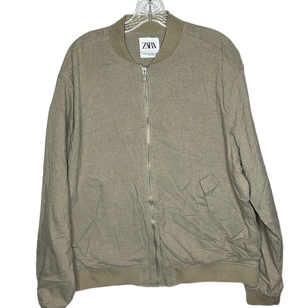Zara Olive Green Zip Up Bomber Jacket. Size XL.‎